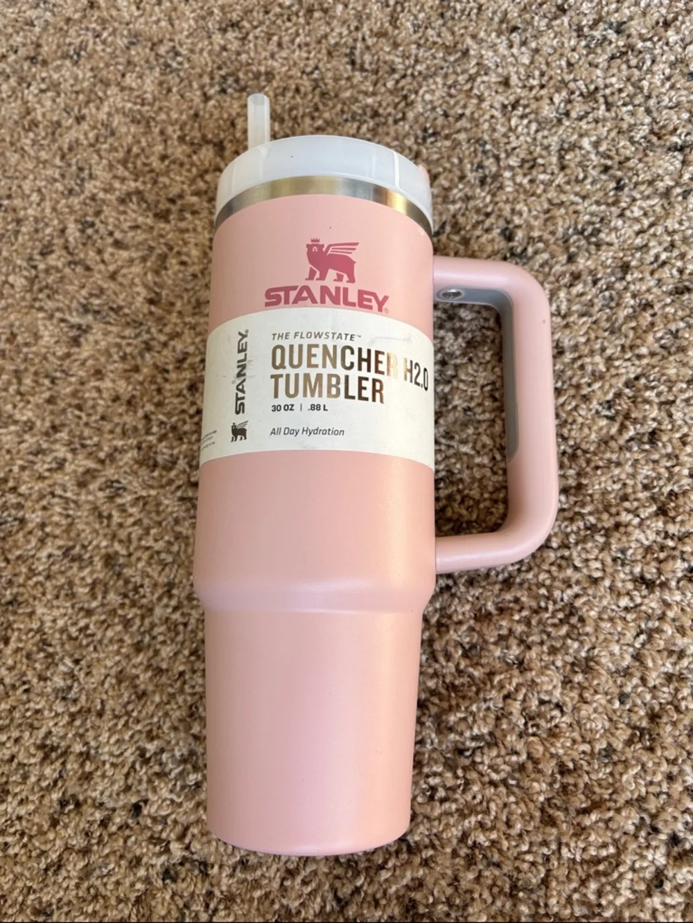 Stanley Light Pink Quencher H2.0 Tumbler 30 oz Flowstate 3 Position Lid New - Picture 8 of 9